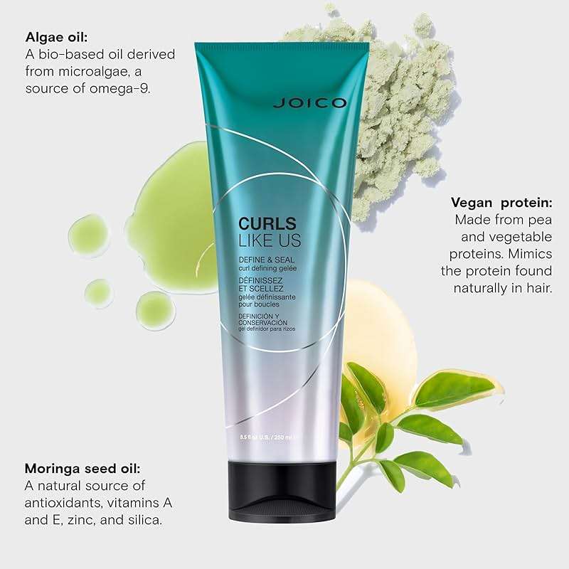 Joico Curls Like Us Define & Seal Curl Defining Gelee | For Curly Hair | Reduce Frizz | Medium Hold | Heat Protection up to 450°F | With Moringa Seed & Algae Oil | 8.5 Fl Oz - Image 5