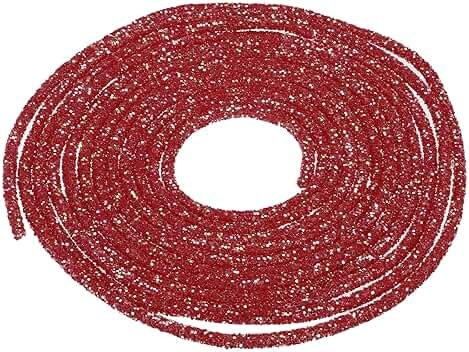MECCANIXITY 5 Yard 7mm 0.28 inch Glitter Sequins Rope Sequins Rhinestone Tube Cord for DIY Wedding Dresses Costume Clothing Shoes Jewelry Accessory Red - Product Image
