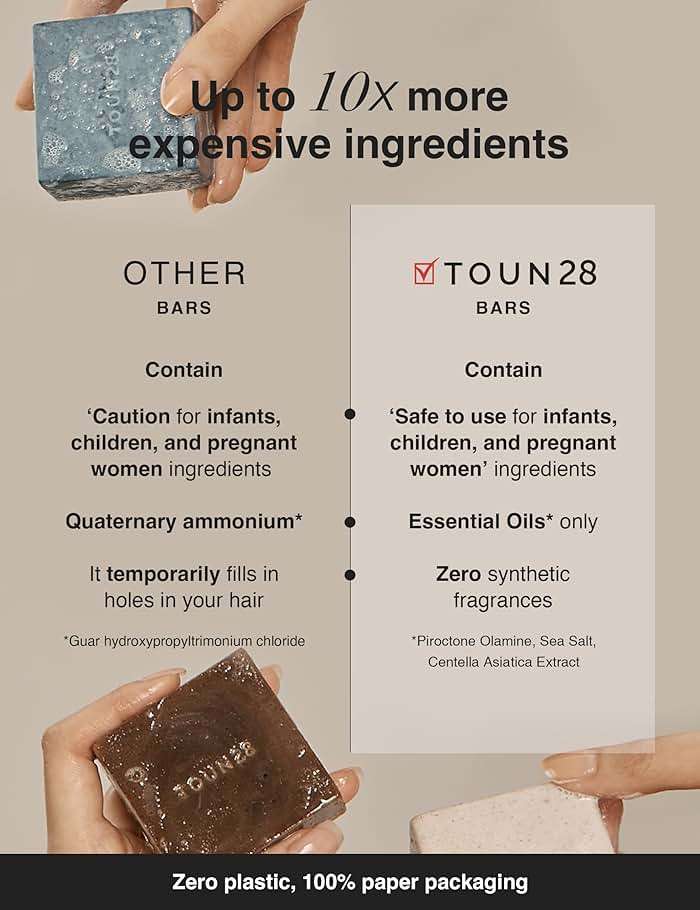 TOUN28 Anti-dandruff Natural Organic Vegan Cooling Shampoo Bar w/Centella Asiatica, Sea Salt & Menthol for Oily Scalp & Damaged Hair, Paraben Sulfate Silicone & Cruelty Free Bar Soap Korean Haircare - Image 7