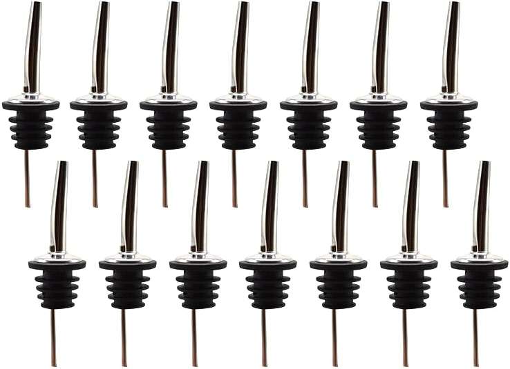 12 Pack Stainless Steel Liquor Bottle Pour Spout Tapered Spout (Free Flow), Speed Pourer for Alcohol, Olive Oil, Wine, Vinegar and Liquid, Suitable for 3/4 inch Bottle Mouth - Image 1