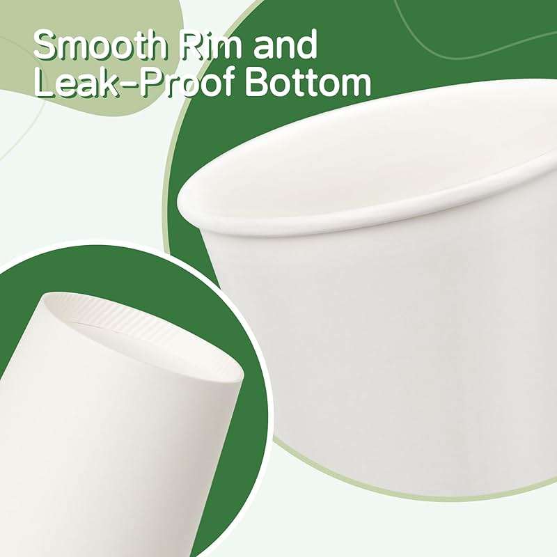 ECOEXTRA Coffee Cups 16 oz 200 Pack, Disposable Paper Cups for Hot Beverage Drinking, White Hot Cups Suitable for Party, Picnic, Travel, and Events - Image 3
