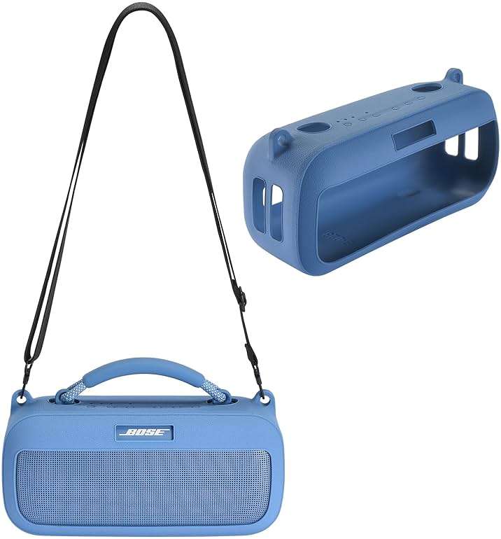 Bose SoundLink Max Silicone Case Cover - Portable Speaker Case for Mountaineering, Hiking, Outdoor Travel & Carrying - Compatible with Bose Speaker - Blue - Image 2