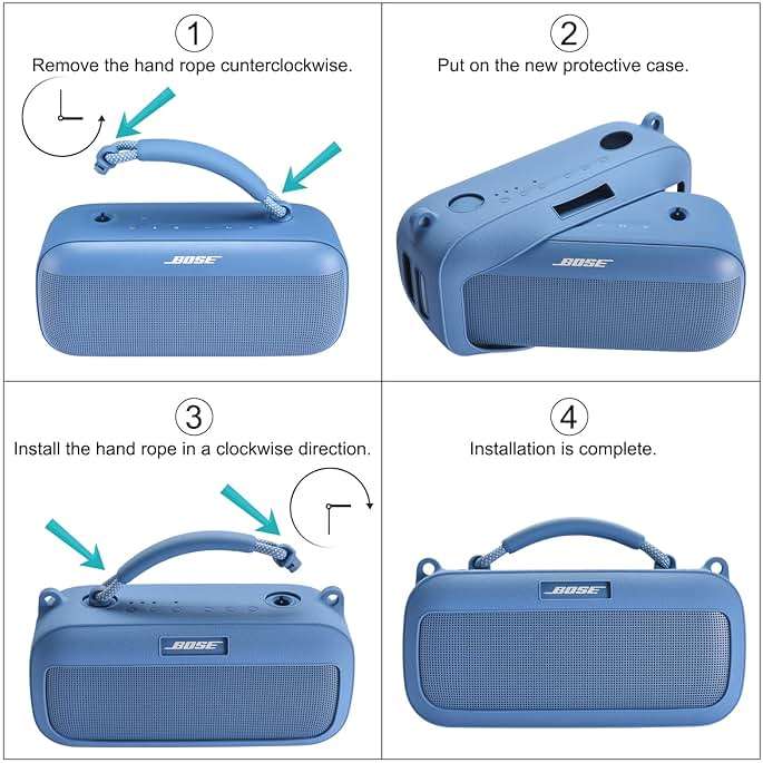 Bose SoundLink Max Silicone Case Cover - Portable Speaker Case for Mountaineering, Hiking, Outdoor Travel & Carrying - Compatible with Bose Speaker - Blue - Image 3
