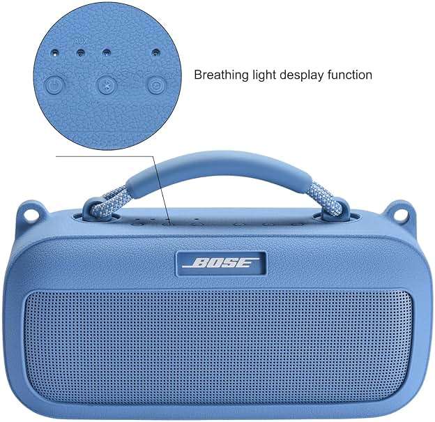 Bose SoundLink Max Silicone Case Cover - Portable Speaker Case for Mountaineering, Hiking, Outdoor Travel & Carrying - Compatible with Bose Speaker - Blue - Image 5
