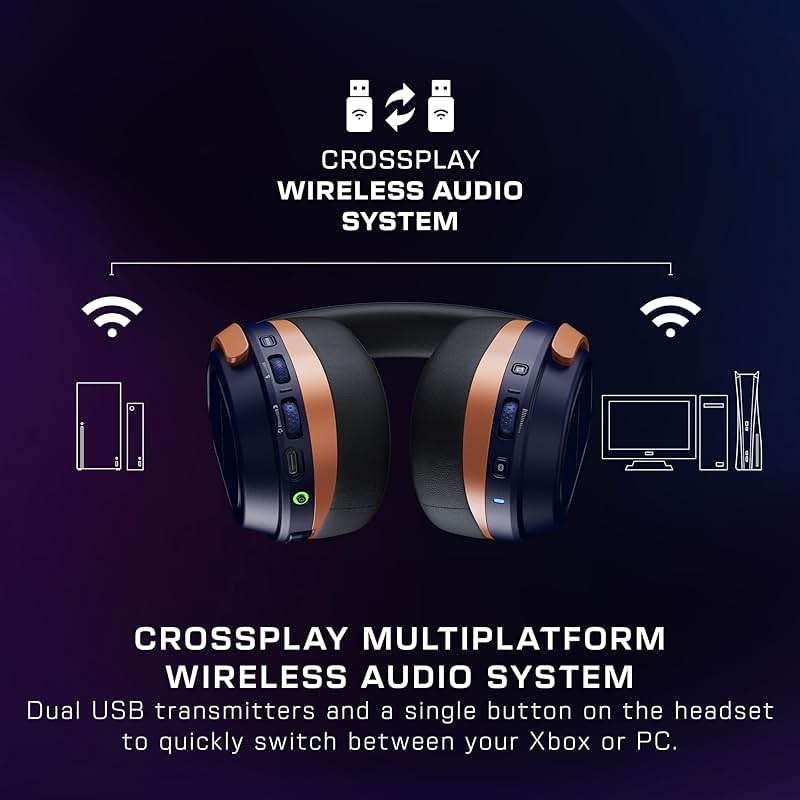 Turtle Beach Stealth 700 Gen 3 Wireless Multiplatform Amplified Gaming Headset for Xbox Series X|S, Xbox One, PC, PS5, Mobile – 60mm Drivers, AI Noise-Cancelling Mic, Bluetooth, 80-Hr Battery – Cobalt - Image 2