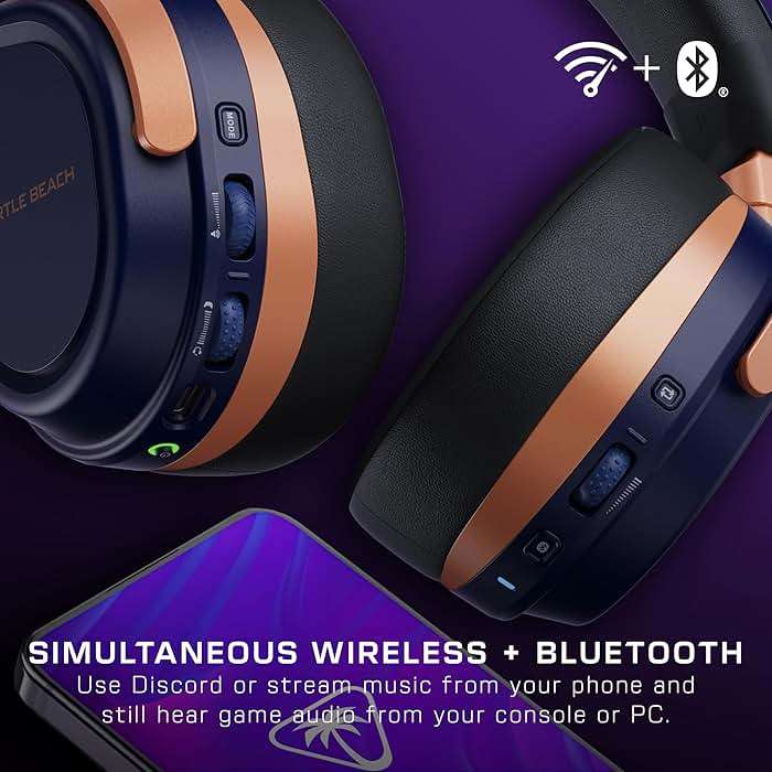 Turtle Beach Stealth 700 Gen 3 Wireless Multiplatform Amplified Gaming Headset for Xbox Series X|S, Xbox One, PC, PS5, Mobile – 60mm Drivers, AI Noise-Cancelling Mic, Bluetooth, 80-Hr Battery – Cobalt - Image 3