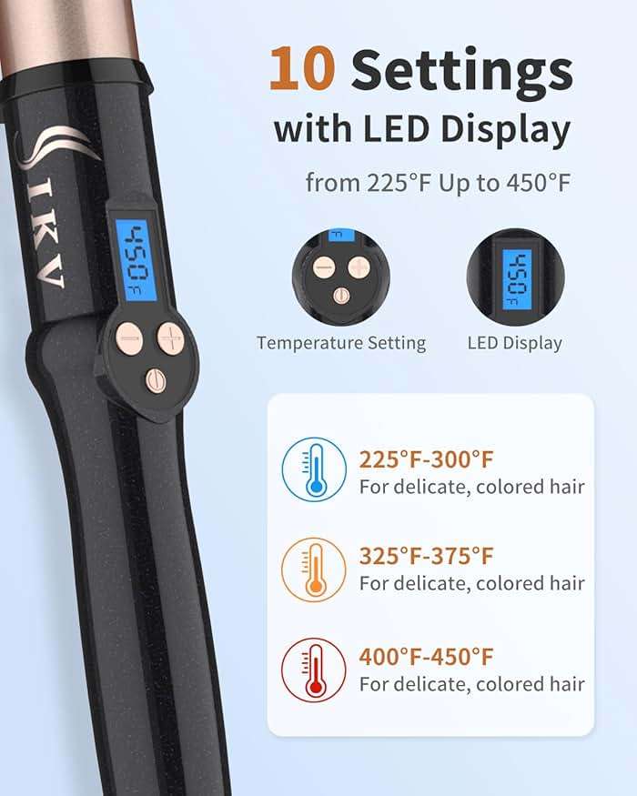 1 1/4 Inch Curling Wand Ceramic Long Barrel,1.25 Inch Curling Wand Iron for Long Hair,Dual Voltage Hair Curling Wand - Image 5