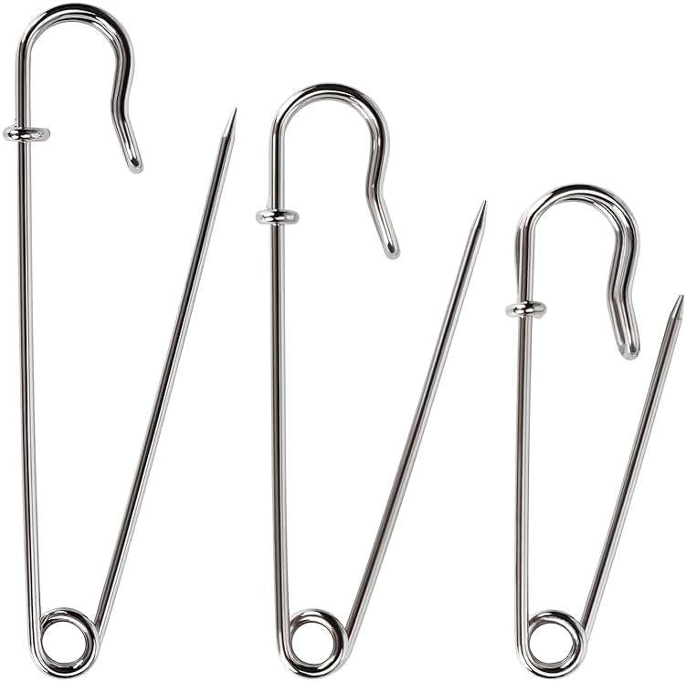 Bulk Pack of 20 Heavy-Duty Safety Pins – Assorted Sizes (2", 3", 4") – Extra-Sturdy Pins for Blankets, Skirts and Crafts - Image 1