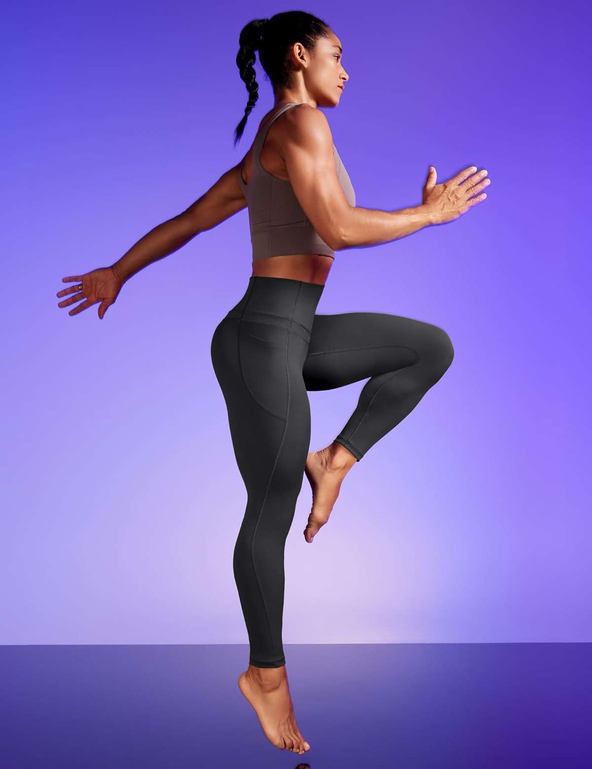 IUGA Compression Leggings with Pockets for Women Tummy Control Leggings No Front Seam Workout High Waist Yoga Pants - Image 5