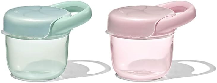 OXO Tot Snack Cup with Lid – 2 Pack, Opal and Blossom - Product Image