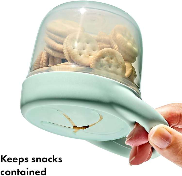 OXO Tot Snack Cup with Lid – 2 Pack, Opal and Blossom - Image 3