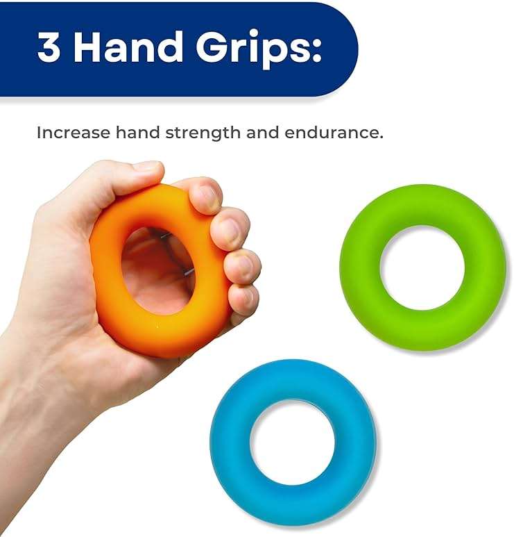 RMS Hand Grip Strengthener, Finger Exerciser, Grip Strength Trainer 6 Pieces Kit for Finger, Wrist, Carpal Tunnel, Arthritis Pain Relief. Stress Relief - Occupational Equipment for Disabled - Image 2
