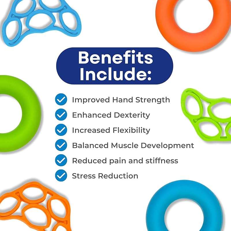 RMS Hand Grip Strengthener, Finger Exerciser, Grip Strength Trainer 6 Pieces Kit for Finger, Wrist, Carpal Tunnel, Arthritis Pain Relief. Stress Relief - Occupational Equipment for Disabled - Image 6