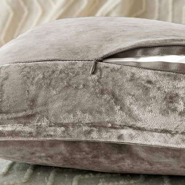 COCOPLOCEUS Velvet Euro Pillow Shams, 2 Pack 26x26 Brown Solid Square Decorative Throw Pillow Covers, Soft Washable Invisible Zipper Cushion Cases for Living Room Sofa, Couch & Bedroom - Image 5