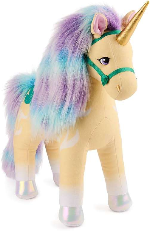 Unicorn Academy Official Leaf Plush Toy, Unicorn Stuffed Animal, Toys for Girls Ages 1 & Up, Yellow, 15” - Image 1