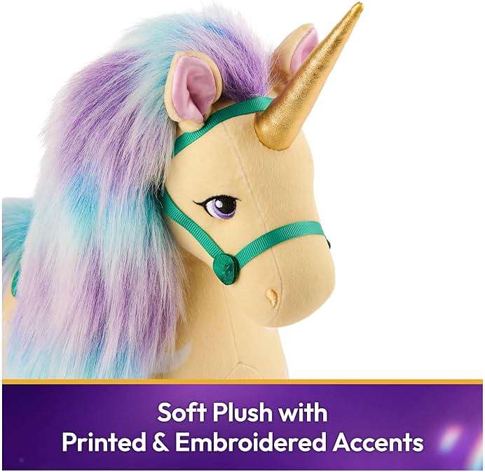 Unicorn Academy Official Leaf Plush Toy, Unicorn Stuffed Animal, Toys for Girls Ages 1 & Up, Yellow, 15” - Image 4