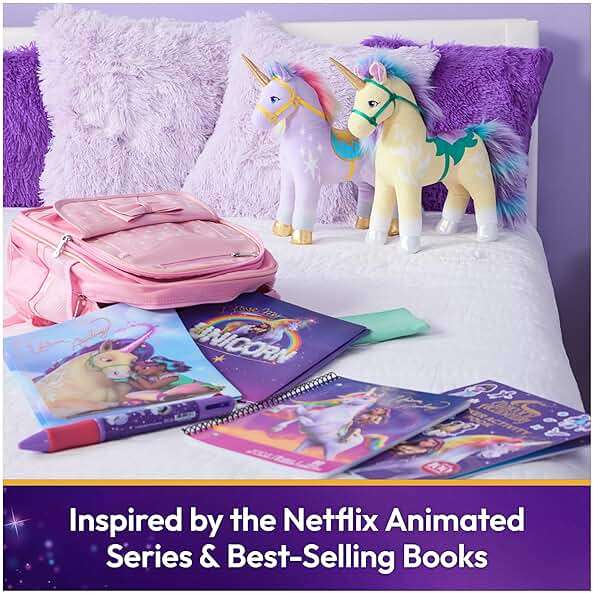 Unicorn Academy Official Leaf Plush Toy, Unicorn Stuffed Animal, Toys for Girls Ages 1 & Up, Yellow, 15” - Image 6