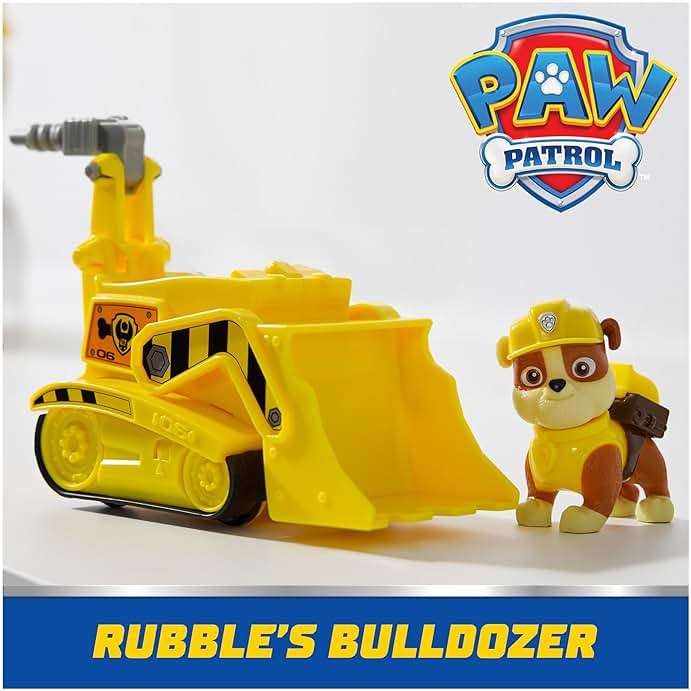 Paw Patrol, Rubble’s Bulldozer Toy Truck with Collectible Action Figure, Sustainably Minded Kids Toys for Boys & Girls Ages 3 and Up - Image 3