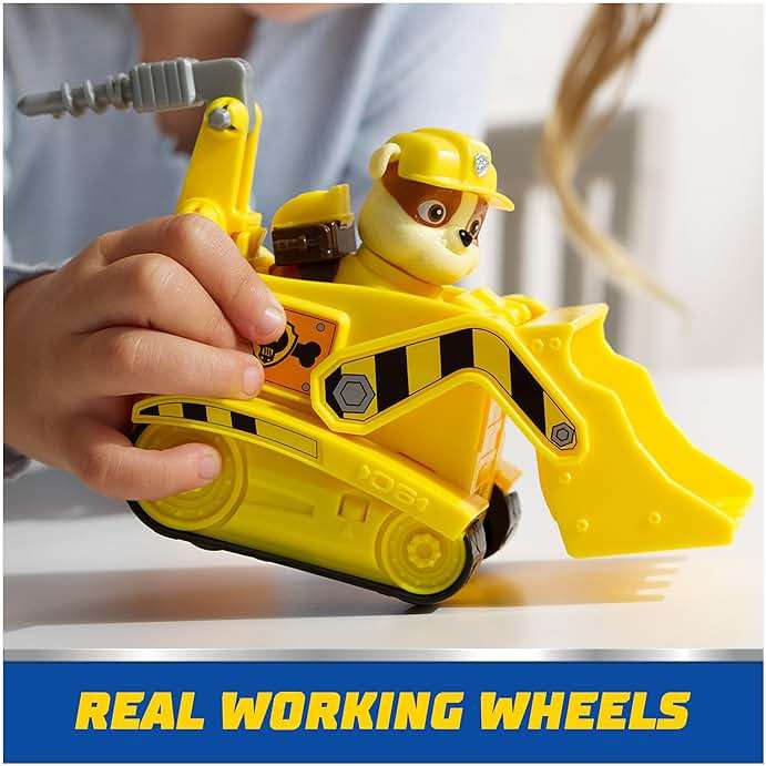 Paw Patrol, Rubble’s Bulldozer Toy Truck with Collectible Action Figure, Sustainably Minded Kids Toys for Boys & Girls Ages 3 and Up - Image 7