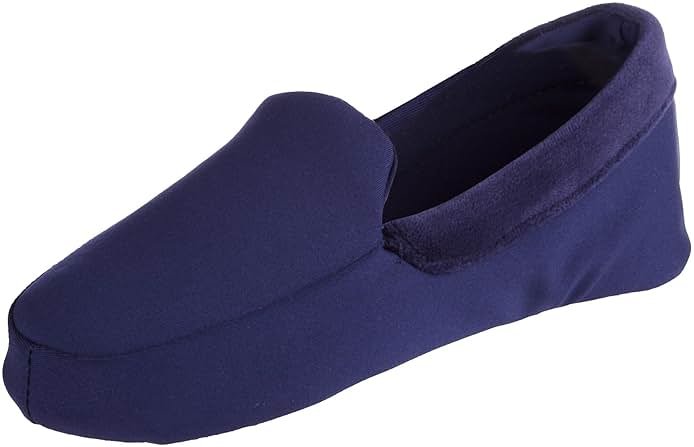 isotoner Women's Contoured Ivy Spandex Velour Moc Slipper With Suede Sole - Product Image