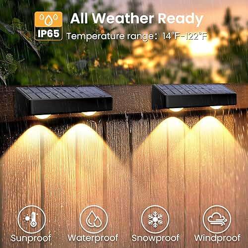 SOLPEX Solar Fence Lights Outdoor, 9 Fixed Colors & Color Changing Fence Solar Lights Outdoor Waterproof IP65, LED Deck Lighting for Halloween Backyard Wall Step Patio Railing Pool Porch (8 Pack) - Image 7