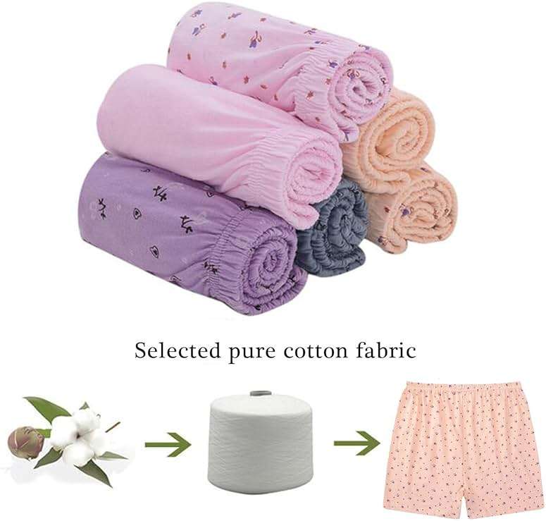 Ogvfunv Cotton Women's Underwear Boxer Briefs Loose Soft Panties Shorts For Middle Elderly Ladies 5pcs - Image 3