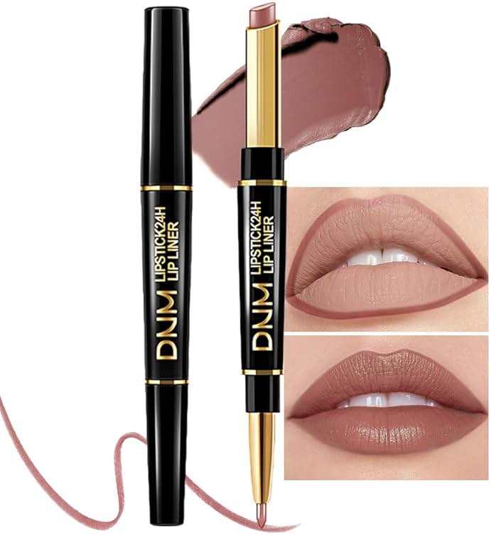 evpct 1Pcs Nude Brown Velvet Matte Lip Liner and Lipstick Combo Set Kit for Women, Magic 24 Hours Lipstick and Lip Liner Makeup Set Stain Long Lasting Waterproof labial, 48# - Product Image