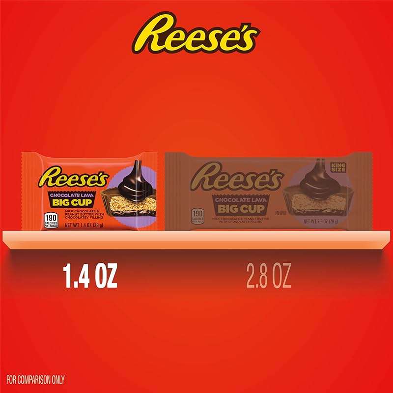 REESE'S Big Cup Chocolate Lava Milk Chocolate Peanut Butter Cups, Candy Packs, 1.4 oz (16 Count) - Image 4