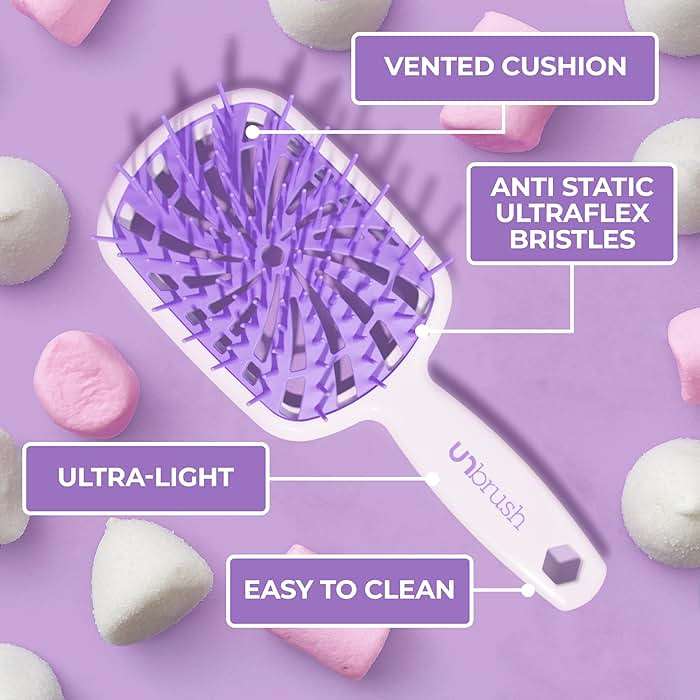 FHI Heat UNbrush Plus — Curly Hair Brush for Gentle & Effective Detangling on Wet or Dry Fragile Hair Types — Detangler Brush w/ 84 UltraFlex Bristles, Ultra-light, Vented, Anti Static Hairbrush - Image 6