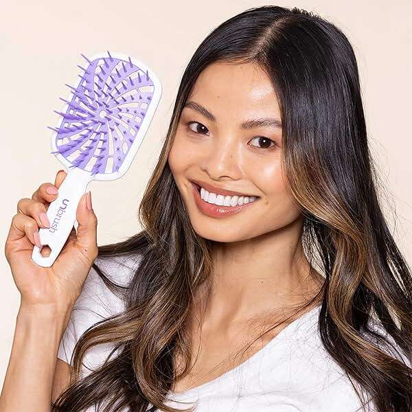 FHI Heat UNbrush Plus — Curly Hair Brush for Gentle & Effective Detangling on Wet or Dry Fragile Hair Types — Detangler Brush w/ 84 UltraFlex Bristles, Ultra-light, Vented, Anti Static Hairbrush - Image 9