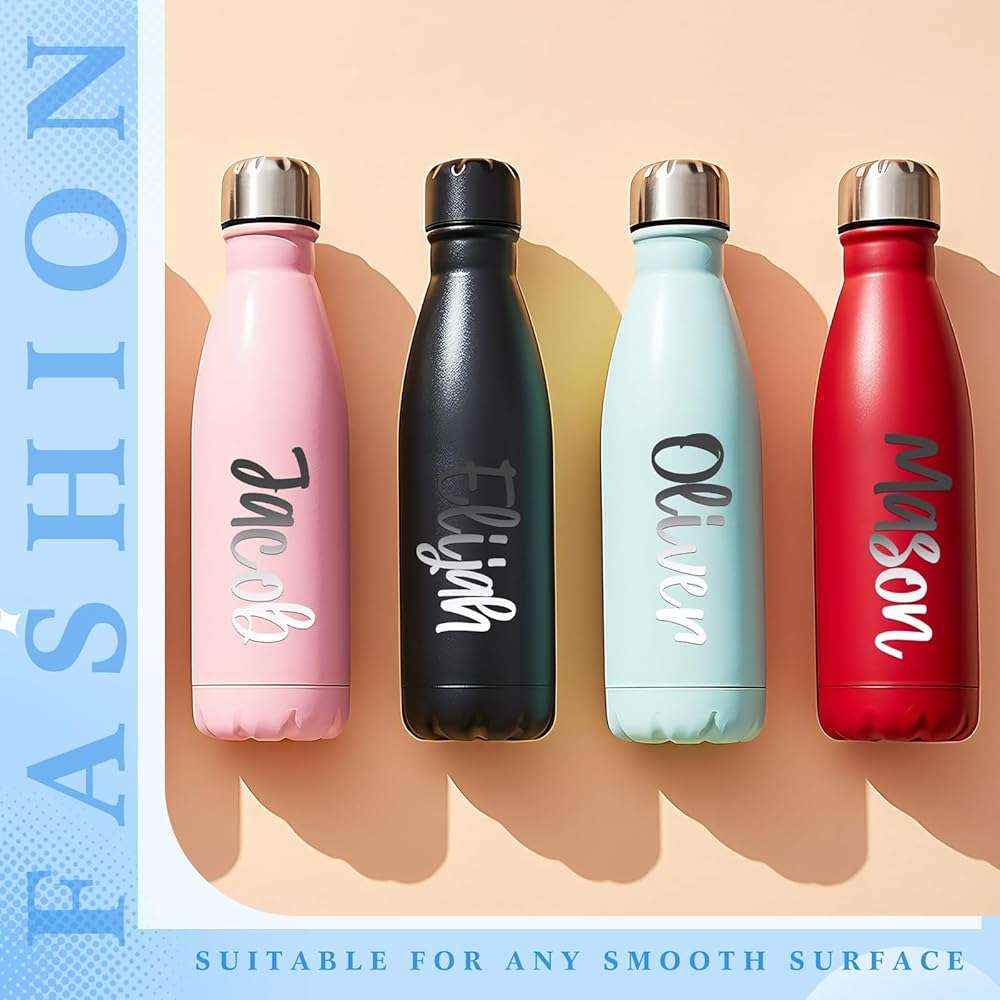 Humyoun 6 Sheets UV DTF Cup Wrap Name Stickers for Water Bottles Waterproof Custom Vinyl Decals Personalized Lettering Gift Stickers for 14-40oz Tumbler Cups Mugs DIY Craft (Silver) - Image 4