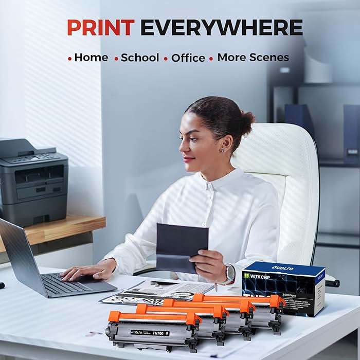TN-760 - TN760 Toner for Brother Printer - Replacement for Brother TN760 TN-760 TN730 TN-730 Toner Compatible with MFC-L2750DW HL-L2370DW MFC-L2710DW HL-L2350DW HL-L2390DW DCP-L2550DW Printer(4 Black) - Image 2