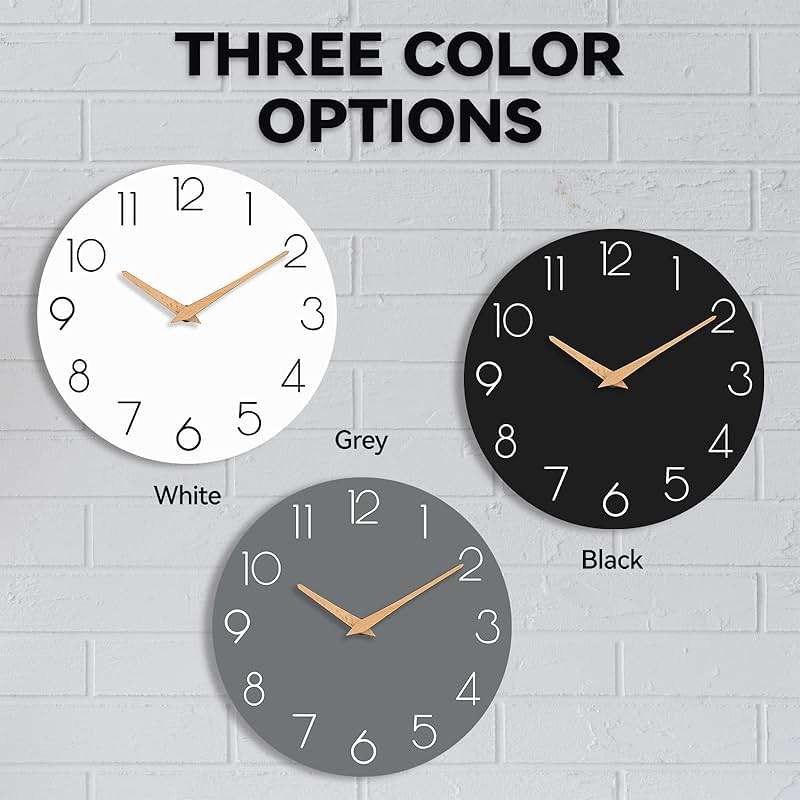 cicininc Wall Clock, Gray Silent Non-Ticking, Decorative Battery Operated Wall Clocks for Bedroom, Kitchen, Home, Office, School, Hotel (8 Inch) - Image 3