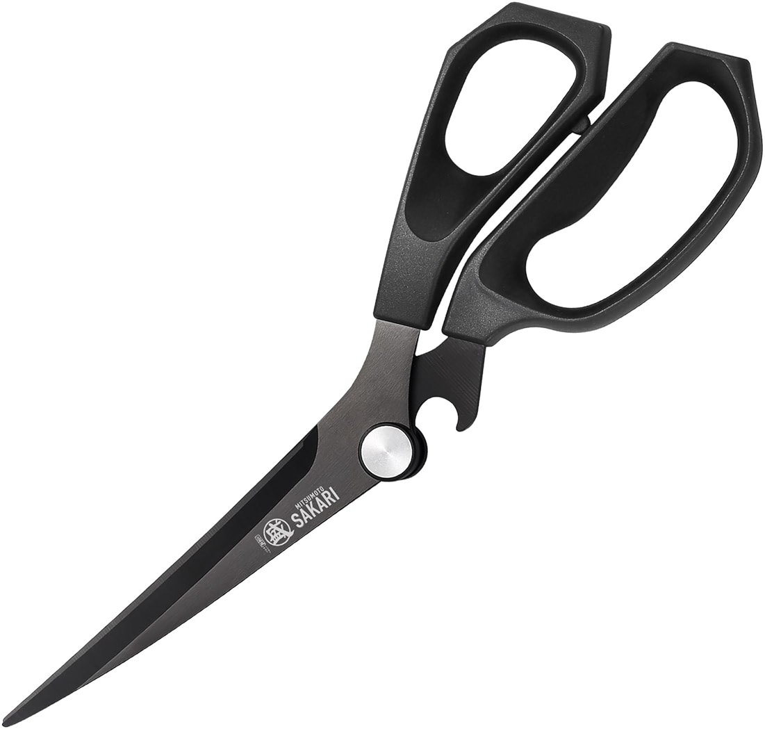 MITSUMOTO SAKARI Japanese Kitchen Shears, Cooking Scissors Titanium Plated for Meat Vegetable Herb - Product Image