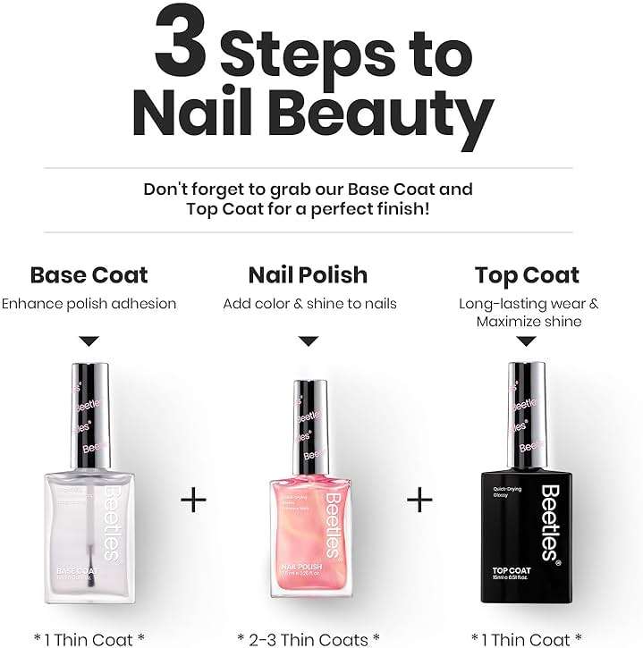 Beetles Pearl Nail Polish Set Mermaid Glow, 6 Colors Shimmer Pearl Pink Purple Quick Dry Nail Polish Long Lasting DIY Manicure Gift for Girls Women Nail Strengthener Polish - Image 7