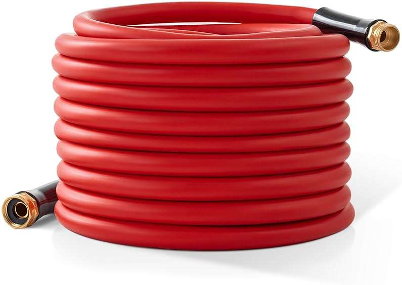 BLENDLITE Garden Hose 50 ft x 5/8” Hot/Cold Water Hose,-50°F to 190°F,Burst 600Psi Flexible & Lightweight Upgraded Rubber Hoses,3/4” Solid Fittings for All-weather Outdoor Lawn & Garden - Image 1