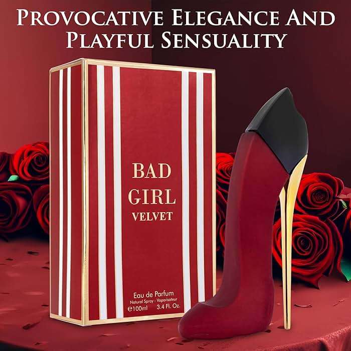 Bad Girl Velvet for Women Eau De Parfum 3.4 fl Oz- Sweet, Warm & Powdery Tone - Combination of Tonka Bean, Vanilla & Praline - Free of Paraben, Vegan & Cruelty-Free - Elegant 100ml bottle - Image 4