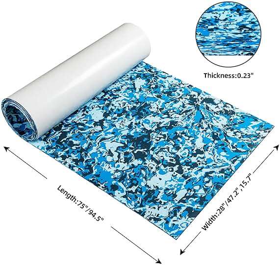 FOCEAN Boat Flooring EVA Foam Boat Decking Marine Flooring Brushed Texture Marine Mats for Jon Boats Bass Boat Kayak RV 94.5" x47.2"/ 23.6"/15.7" - Image 5
