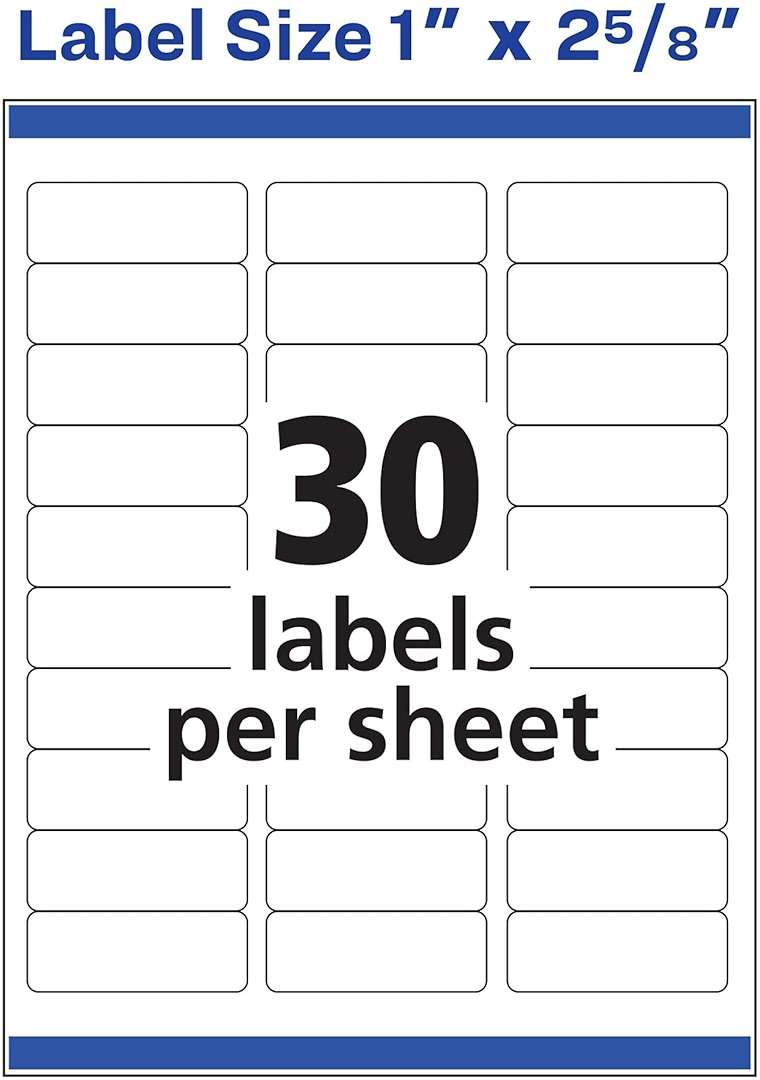 Avery Easy Peel Printable Address Labels with Sure Feed, 1" x 2-5/8", White, 300 Blank Mailing Labels (18160) (Pack of 2) - Image 6