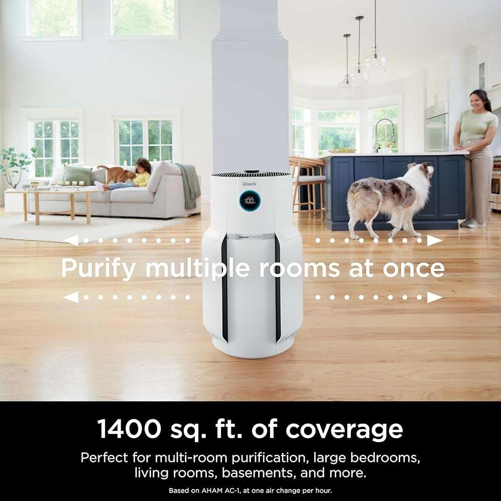 Shark R-HP302 NeverChange Air Purifier MAX 1400 sq.ft. 5-Year Filter Life Odor Neutralizer, White - Certified Refurbished - Image 8