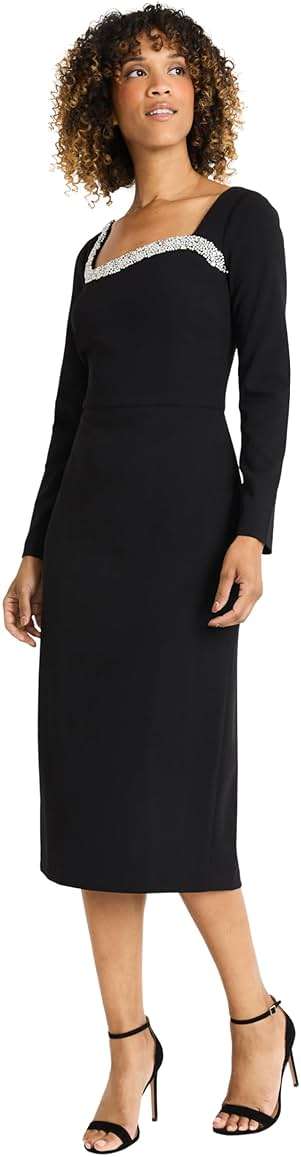 Maggy London Women's One-Shoulder Midi Dress with Curved Neckline - Image 2