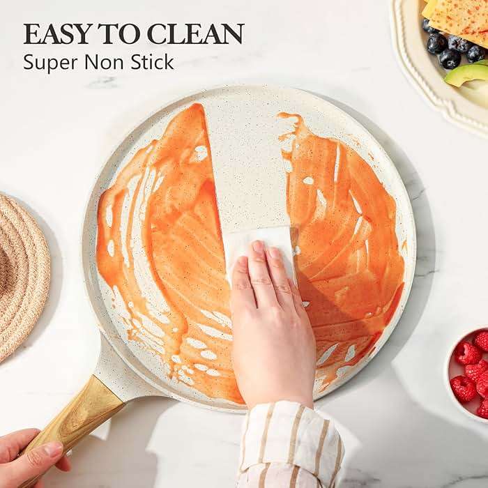 SENSARTE Nonstick Ceramic Cookware Set 23-Piece, Healthy Pots and Pans Set, Non-toxic Kitchen Cooking Set with Stay-Cool Handles, Silicone Utensils and Pot Protectors, PFAS & PFOA Free - Image 6