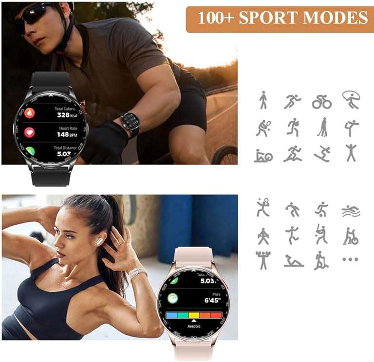 Alliget Smart Watch with Earbuds, 2 in 1 Bluetooth Smartwatch, 1.39" HD IPS Screen Smartwatch for Men Women, Fitness Tracker Long Time Standby Men Women Sports Smart Watch (Pink) - Image 6