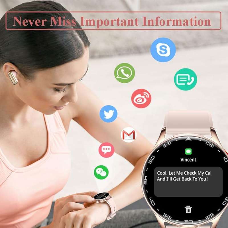 Alliget Smart Watch with Earbuds, 2 in 1 Bluetooth Smartwatch, 1.39" HD IPS Screen Smartwatch for Men Women, Fitness Tracker Long Time Standby Men Women Sports Smart Watch (Pink) - Image 7