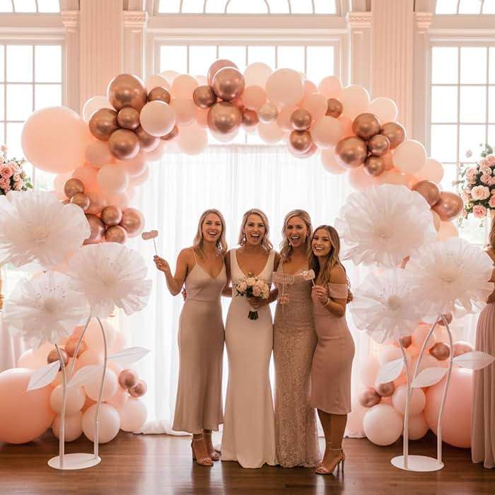 Rainbows & Lilies Giant Standing White Artificial Flowers – 3 Large Organza Flowers with Stems & Stand, Wedding & Party Backdrop Decor for Events, Stage, Store & Home (3ft/4ft/5ft) - Image 2