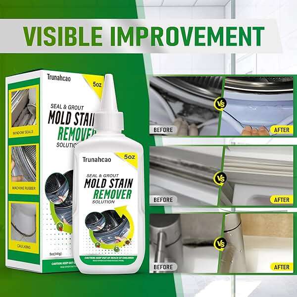 Stain Remover Gel Cleaner, Home Stain Remover Cleaner for Front Loader Washing Machine Black Stain Removal Multi-Surface Stain Cleaning Gel for Bathroom Seals, Grout, Shower & Tile,Caulk,Tub - Image 2