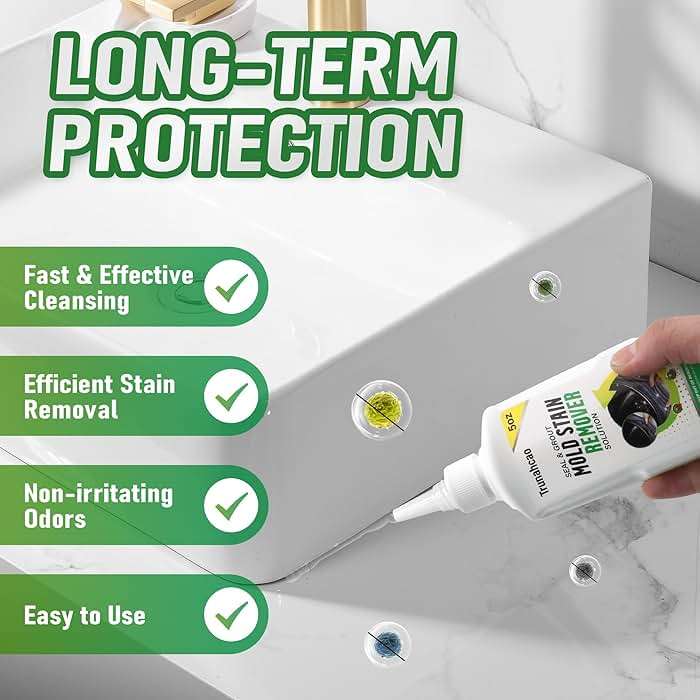 Stain Remover Gel Cleaner, Home Stain Remover Cleaner for Front Loader Washing Machine Black Stain Removal Multi-Surface Stain Cleaning Gel for Bathroom Seals, Grout, Shower & Tile,Caulk,Tub - Image 4