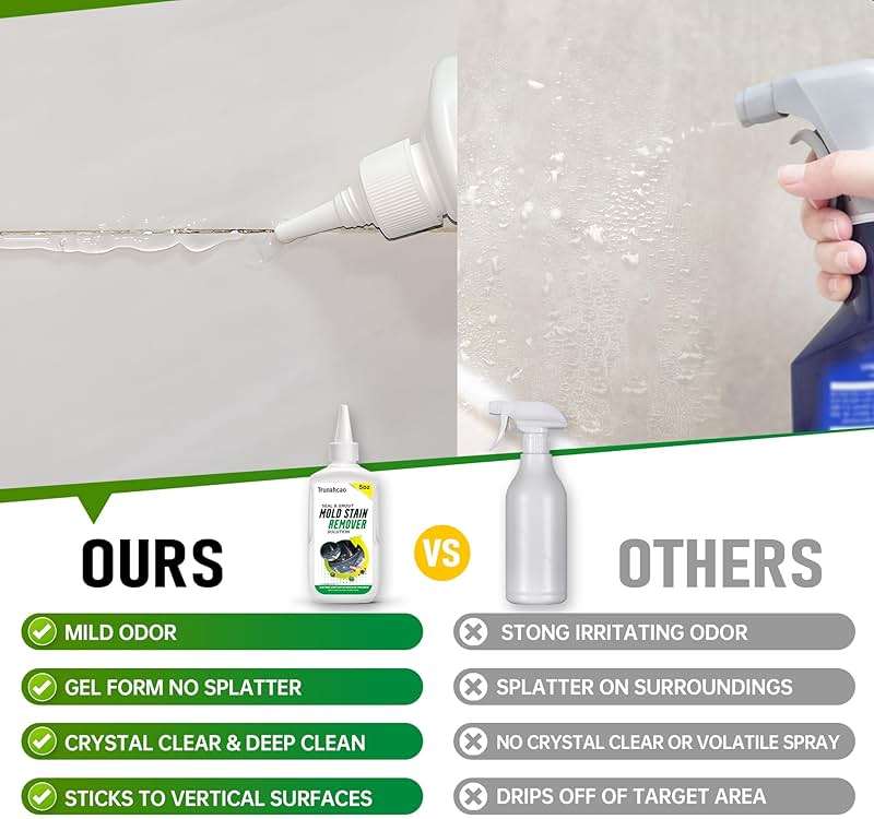 Stain Remover Gel Cleaner, Home Stain Remover Cleaner for Front Loader Washing Machine Black Stain Removal Multi-Surface Stain Cleaning Gel for Bathroom Seals, Grout, Shower & Tile,Caulk,Tub - Image 5