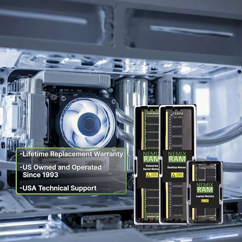 NEMIX RAM 64GB (2X32GB) DDR4 3200MHz PC4-25600 2Rx8 1.2V CL22 288-PIN Non-ECC Unbuffered UDIMM KIT Compatible with MSI Creator TRX40 Motherboard - Image 5