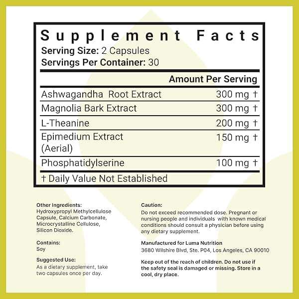 Luma Nutrition Cortisol Reducer and Manager - Ashwagandha + L-Theanine - Cortisol Supplements for Women and Men - Stress Relief, Restful Sleep, Detox, Lower and Control - 60 Capsules - Image 7